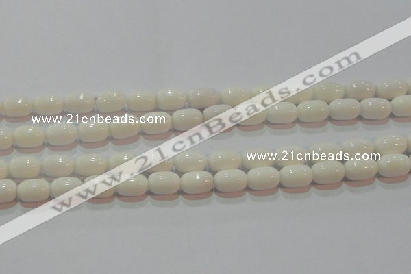 CAG7210 15.5 inches 8*12mm drum white agate gemstone beads