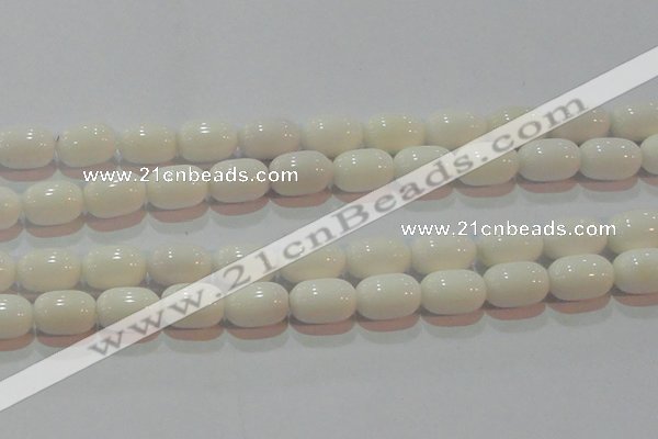 CAG7212 15.5 inches 10*14mm drum white agate gemstone beads