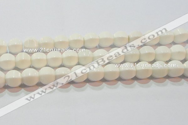 CAG7215 15.5 inches 14*14mm pumpkin white agate gemstone beads