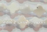 CAG7217 15.5 inches 10*10mm flower white agate gemstone beads