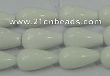 CAG722 15.5 inches 10*20mm teardrop white agate gemstone beads