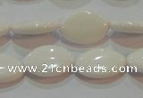 CAG7229 15.5 inches 12*16mm marquise white agate gemstone beads