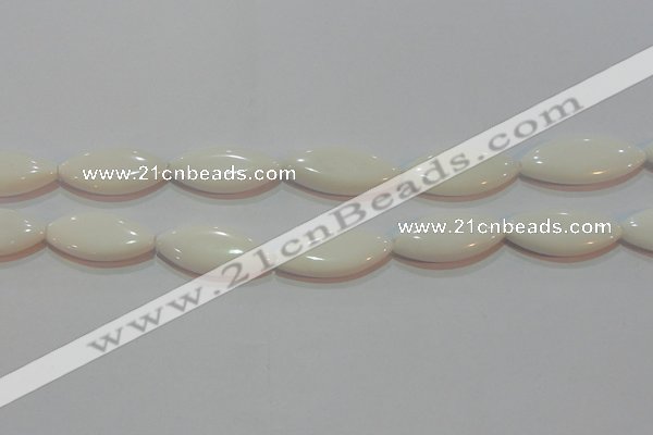 CAG7232 15.5 inches 16*33mm marquise white agate gemstone beads