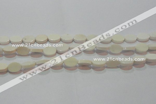 CAG7234 15.5 inches 10*14mm oval white agate gemstone beads