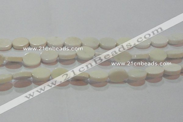 CAG7235 15.5 inches 12*16mm oval white agate gemstone beads