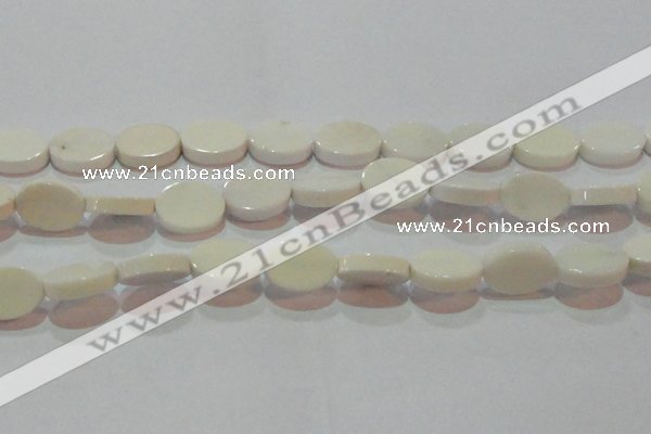 CAG7236 15.5 inches 13*18mm oval white agate gemstone beads