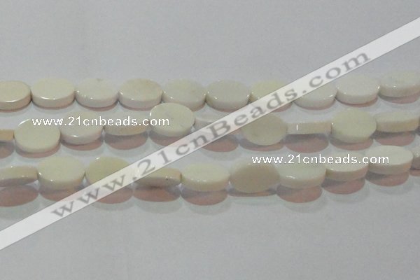 CAG7237 15.5 inches 15*20mm oval white agate gemstone beads