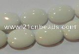 CAG7242 15.5 inches 15*20mm oval white agate gemstone beads