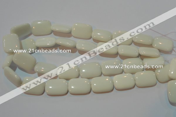 CAG7245 15.5 inches 10*14mm rectangle white agate gemstone beads