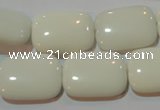 CAG7246 15.5 inches 12*16mm rectangle white agate gemstone beads