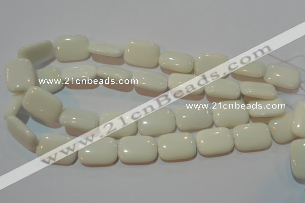 CAG7246 15.5 inches 12*16mm rectangle white agate gemstone beads