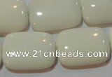 CAG7249 15.5 inches 22*30mm rectangle white agate gemstone beads