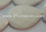 CAG7270 15.5 inches 30*40mm faceted flat teardrop white agate beads