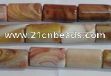 CAG7310 15.5 inches 8*16mm tube red botswana agate beads