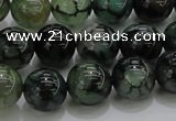 CAG7324 15.5 inches 12mm round dragon veins agate beads wholesale