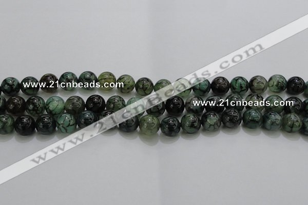 CAG7324 15.5 inches 12mm round dragon veins agate beads wholesale