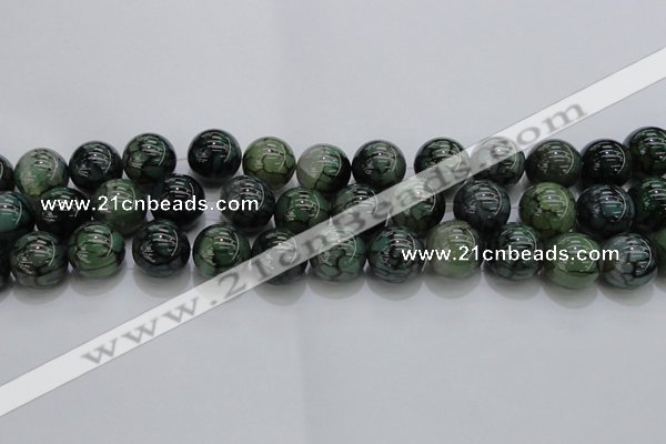 CAG7328 15.5 inches 18mm round dragon veins agate beads wholesale