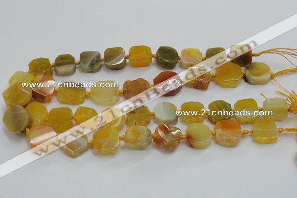 CAG7350 15.5 inches 14*15mm - 16*18mm octagonal dragon veins agate beads