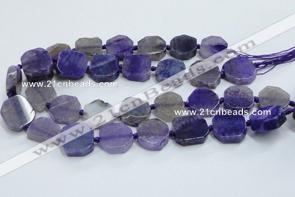 CAG7358 15.5 inches 18*20mm - 20*22mm octagonal dragon veins agate beads