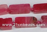 CAG7372 15.5 inches 8*20mm - 10*25mm cuboid dragon veins agate beads