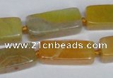 CAG7374 15.5 inches 8*20mm - 10*25mm cuboid dragon veins agate beads