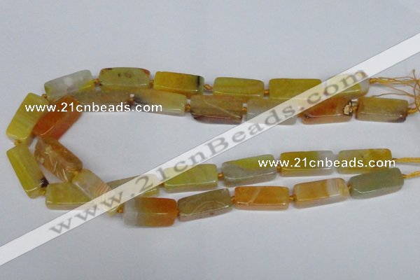 CAG7374 15.5 inches 8*20mm - 10*25mm cuboid dragon veins agate beads