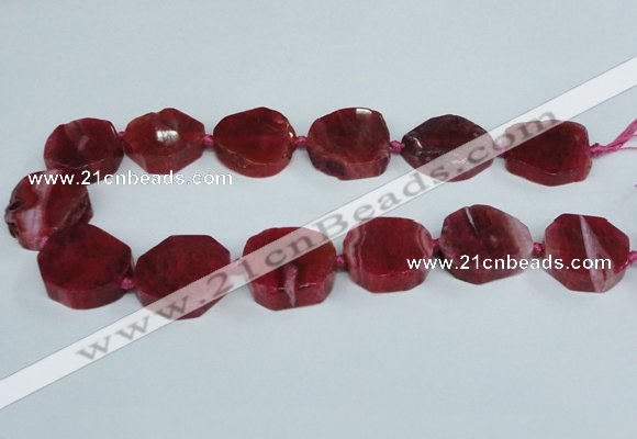 CAG7398 15.5 inches 25*25mm - 30*35mm freeform dragon veins agate beads