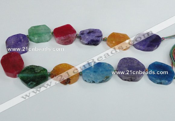 CAG7404 15.5 inches 22*25mm - 25*35mm freeform dragon veins agate beads