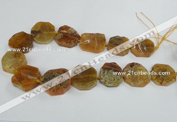 CAG7412 15.5 inches 25*27mm - 30*32mm freeform dragon veins agate beads