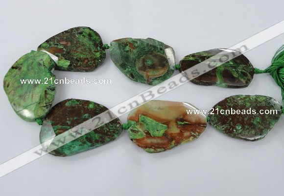 CAG7431 15.5 inches 40*45mm - 45*60mm faceted freeform ocean agate beads