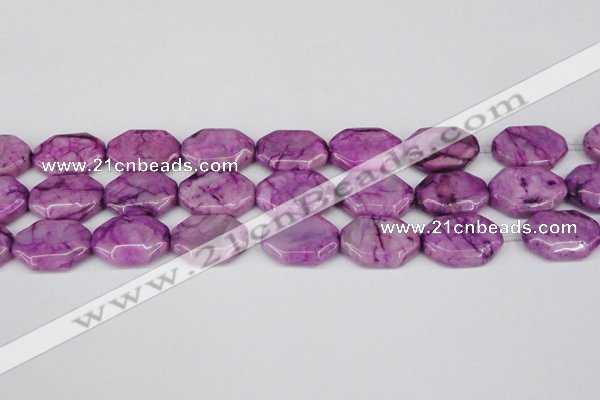 CAG7435 15.5 inches 20*30mm octagonal crazy lace agate beads
