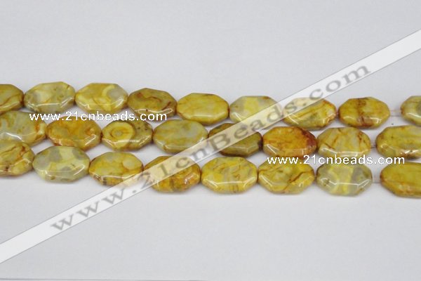 CAG7437 15.5 inches 20*30mm octagonal crazy lace agate beads