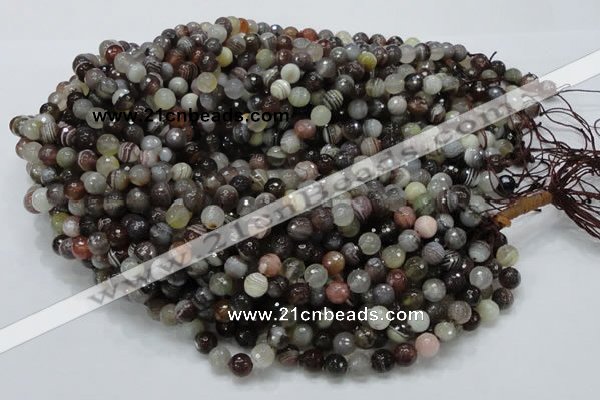 CAG744 15.5 inches 8mm faceted round botswana agate beads wholesale