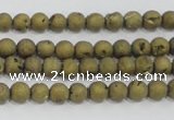 CAG7445 15.5 inches 4mm round plated druzy agate beads wholesale