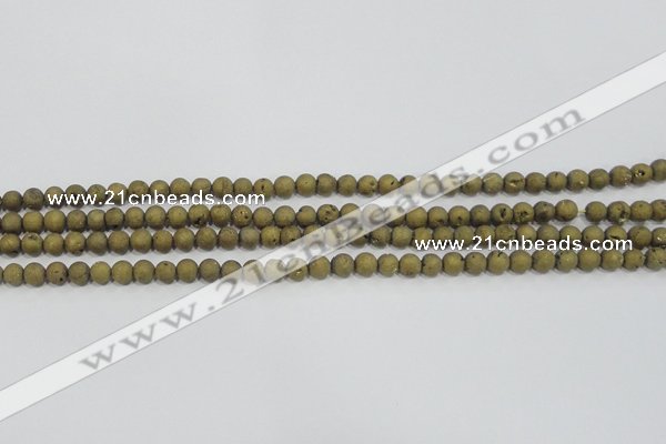 CAG7446 15.5 inches 6mm round plated druzy agate beads wholesale