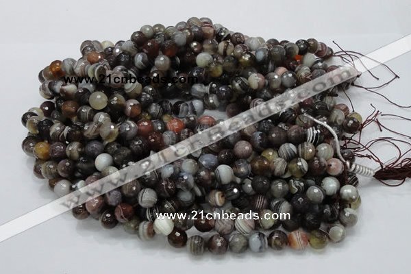 CAG745 15.5 inches 12mm faceted round botswana agate beads wholesale