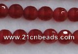 CAG7456 15.5 inches 6mm faceted round matte red agate beads