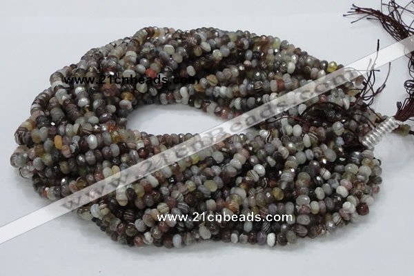 CAG746 15.5 inches 4*6mm faceted rondelle botswana agate beads