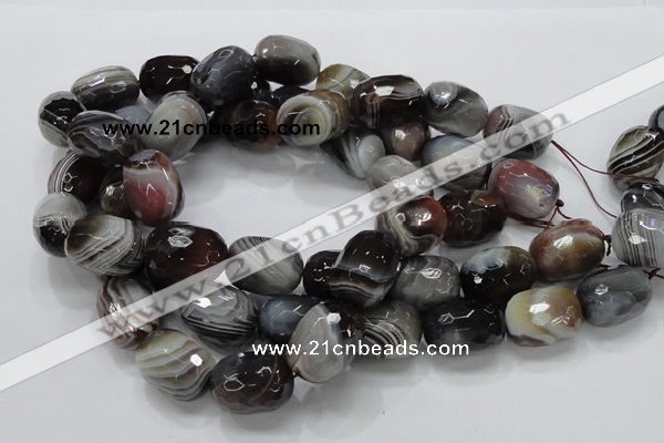 CAG748 15.5 inches 18*25mm faceted egg-shaped botswana agate beads