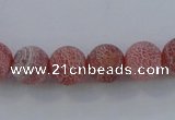 CAG7488 15.5 inches 8mm round frosted agate beads wholesale