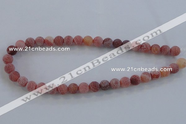 CAG7489 15.5 inches 10mm round frosted agate beads wholesale