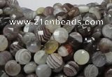 CAG749 15.5 inches 6mm faceted coin botswana agate beads wholesale