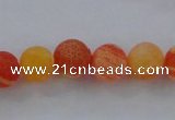 CAG7494 15.5 inches 4mm round frosted agate beads wholesale