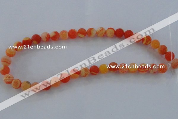 CAG7494 15.5 inches 4mm round frosted agate beads wholesale