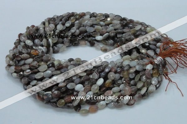 CAG753 15.5 inches 6*8mm faceted oval botswana agate beads