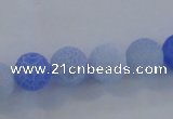 CAG7531 15.5 inches 14mm round frosted agate beads wholesale