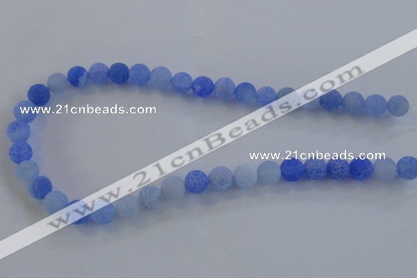 CAG7532 15.5 inches 16mm round frosted agate beads wholesale