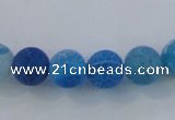 CAG7537 15.5 inches 10mm round frosted agate beads wholesale
