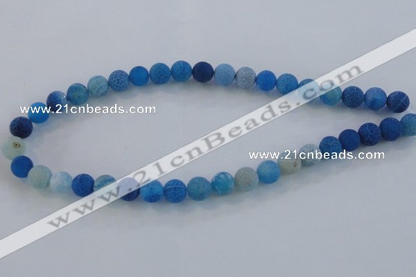 CAG7538 15.5 inches 12mm round frosted agate beads wholesale