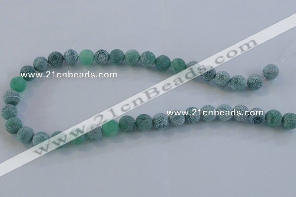 CAG7546 15.5 inches 12mm round frosted agate beads wholesale